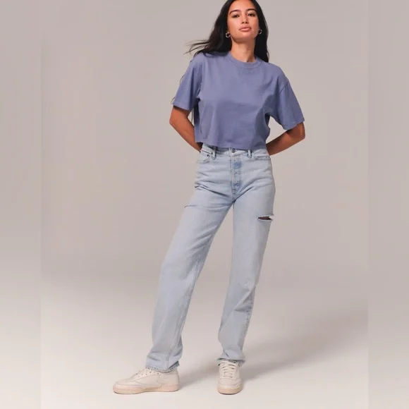 Abercrombie & Fitch Dad High Rise Jeans - Picture 1 of 9